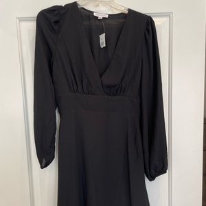 Socialite Long-Sleeve Black Mini Dress